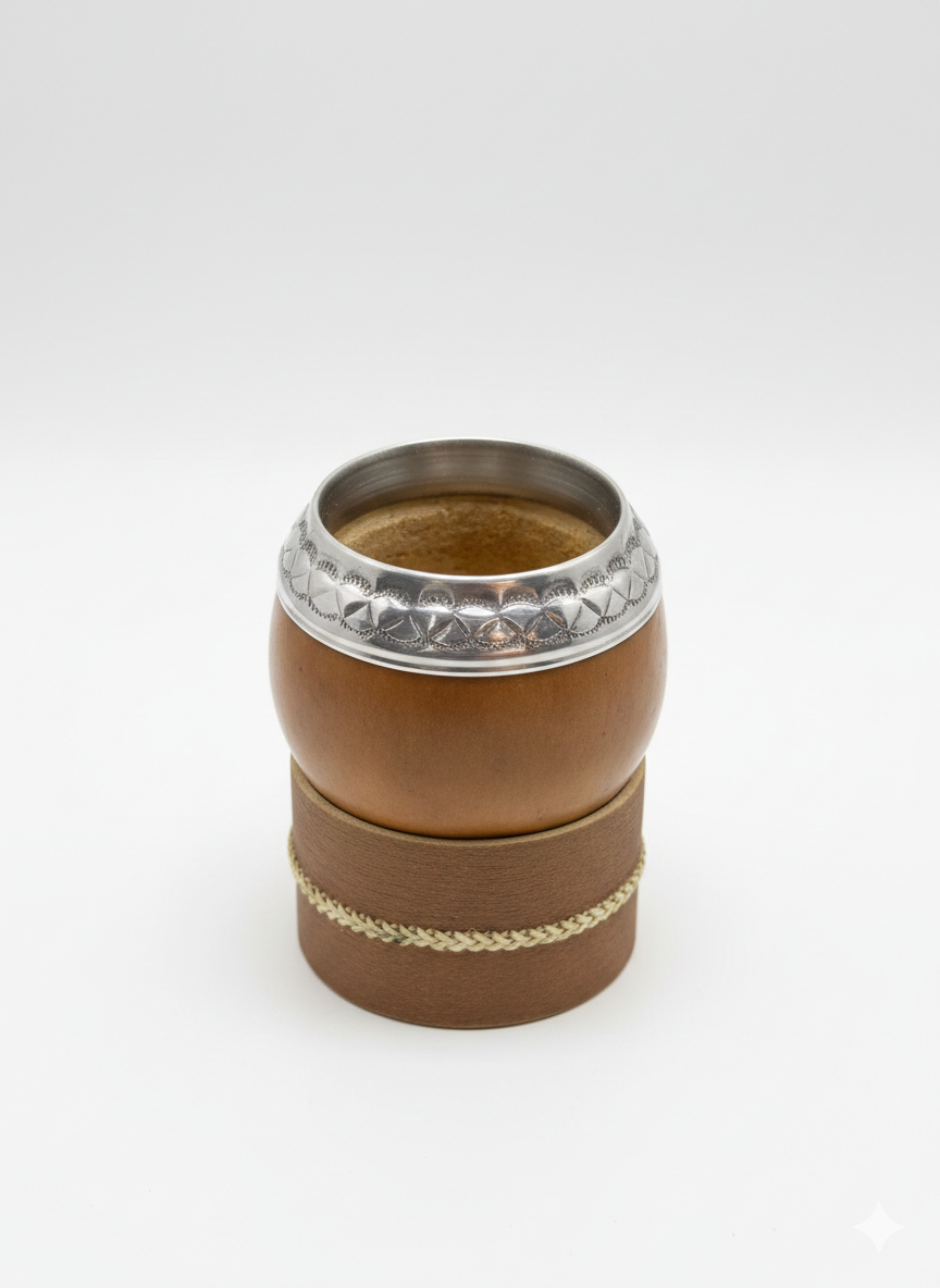 Mate Pulido boquilla alpaca cincelada
