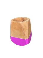 Mate De Algarrobo Hexagonal Rosado