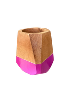 Mate De Algarrobo Hexagonal Rosado