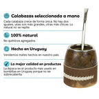 Mate de calabaza Personalizado, Posa mate artesanal y Bombilla