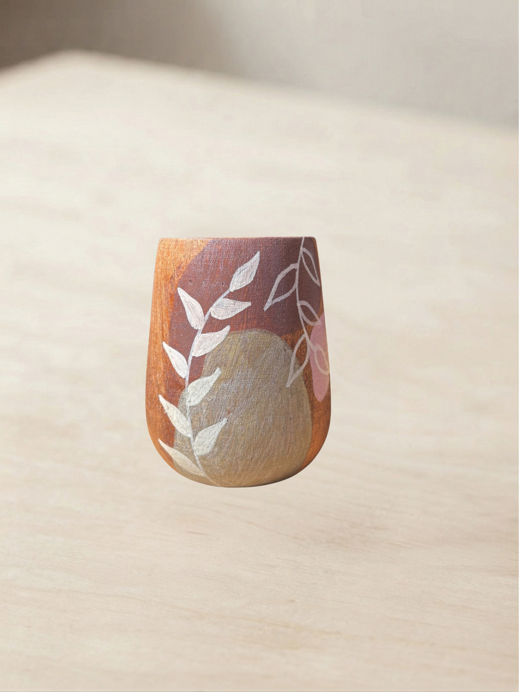 Mate de algarrobo huevito pintado a mano