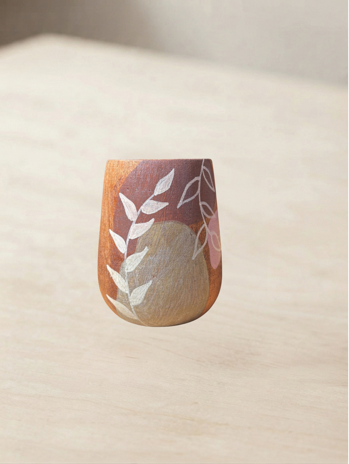 Mate de algarrobo huevito pintado a mano
