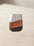 Mate de algarrobo hexagonal pintado a mano
