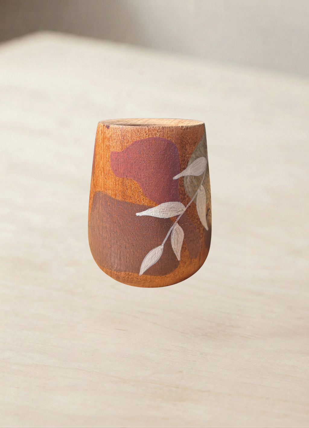 Mate de algarrobo huevito pintado a mano