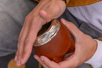 Mate de plata y oro forrado en cuero