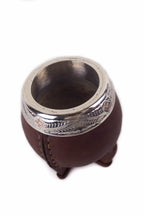 Mate de plata y oro forrado en cuero