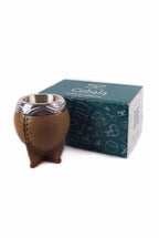 Mate de plata y oro forrado en cuero