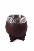 Mate de plata y oro forrado en cuero