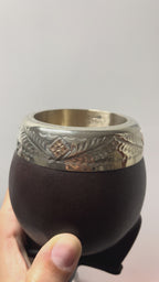 Mate de plata y oro forrado en cuero